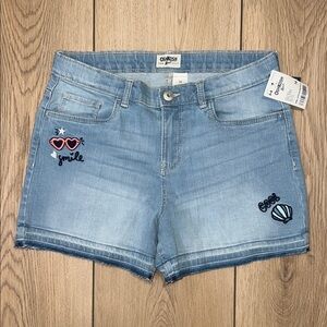 NWT - OshKosh B'gosh Girls Embroidered Blue Jean Shorts